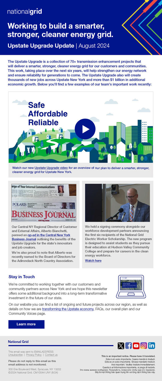 August 22, 2024 Upstate Upgrade Newsletter